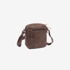 Men's crossbody bag, brown color, Youth Series. 16x20 cm