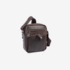 Men's crossbody bag, brown color, Youth Series. 17x22 cm