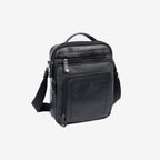Men's crossbody bag, black color, Youth Series. 24x30 cm