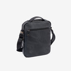 Men's crossbody bag, black color, Youth Series. 24x30 cm
