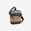 Bolso bandolera para hombre , color marrón, Serie Lona. 19x24 cm