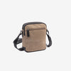 Bolso bandolera para hombre , color marrón, Serie Lona. 17x22 cm