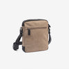 Bolso bandolera para hombre , color marrón, Serie Lona. 21x26.5x5.5 cm