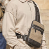 Bolso bandolera para hombre , color marrón, Serie Lona. 17x25 cm