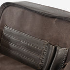 Men's crossbody bag, black color, Pioneer Leather Series. 18x21 cm