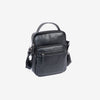Bolso bandolera para hombre , color negro, Serie Pioneer Leather. 19x24 cm