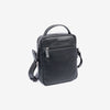 Bolso bandolera para hombre , color negro, Serie Pioneer Leather. 19x24 cm
