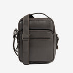 Men's crossbody bag, black color, Pioneer Leather Series. 19x24 cm