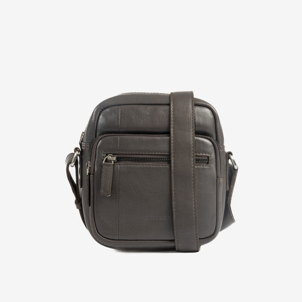 Bolso bandolera para hombre , Serie Pioneer Leather. 16x19 cm