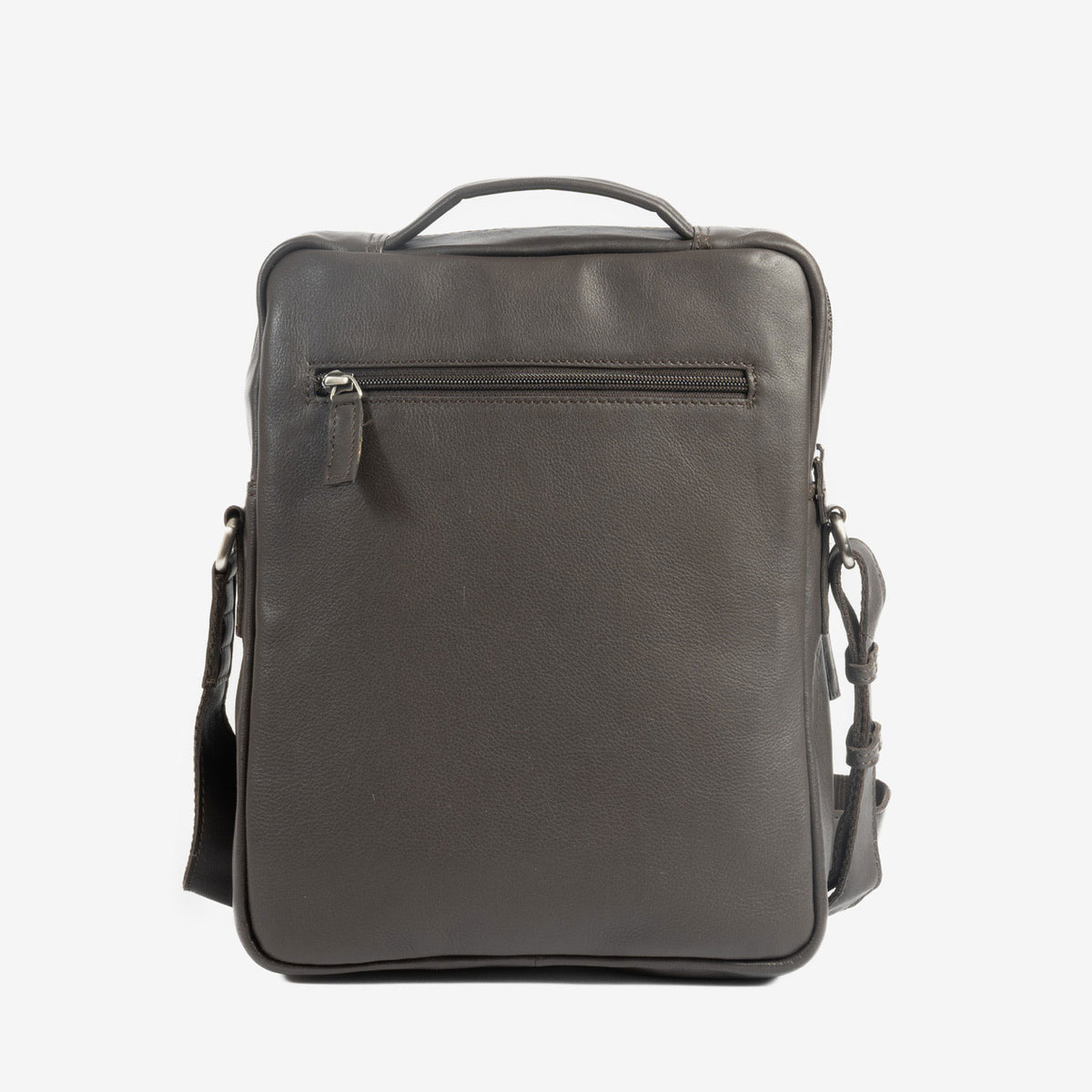 Men's crossbody bag, black color, Pioneer Leather Series. 24x30x07 cm