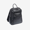 Mochila para hombre , color negro, Serie Pioneer Leather. 27x36x09 cm