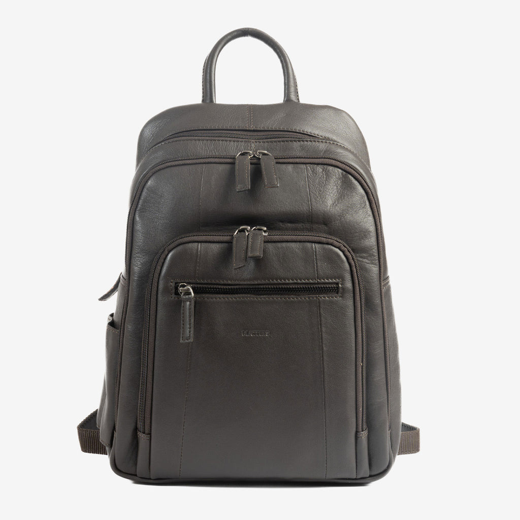 Men's backpack, black color, Pioneer Leather Series. 27x36x09 cm
