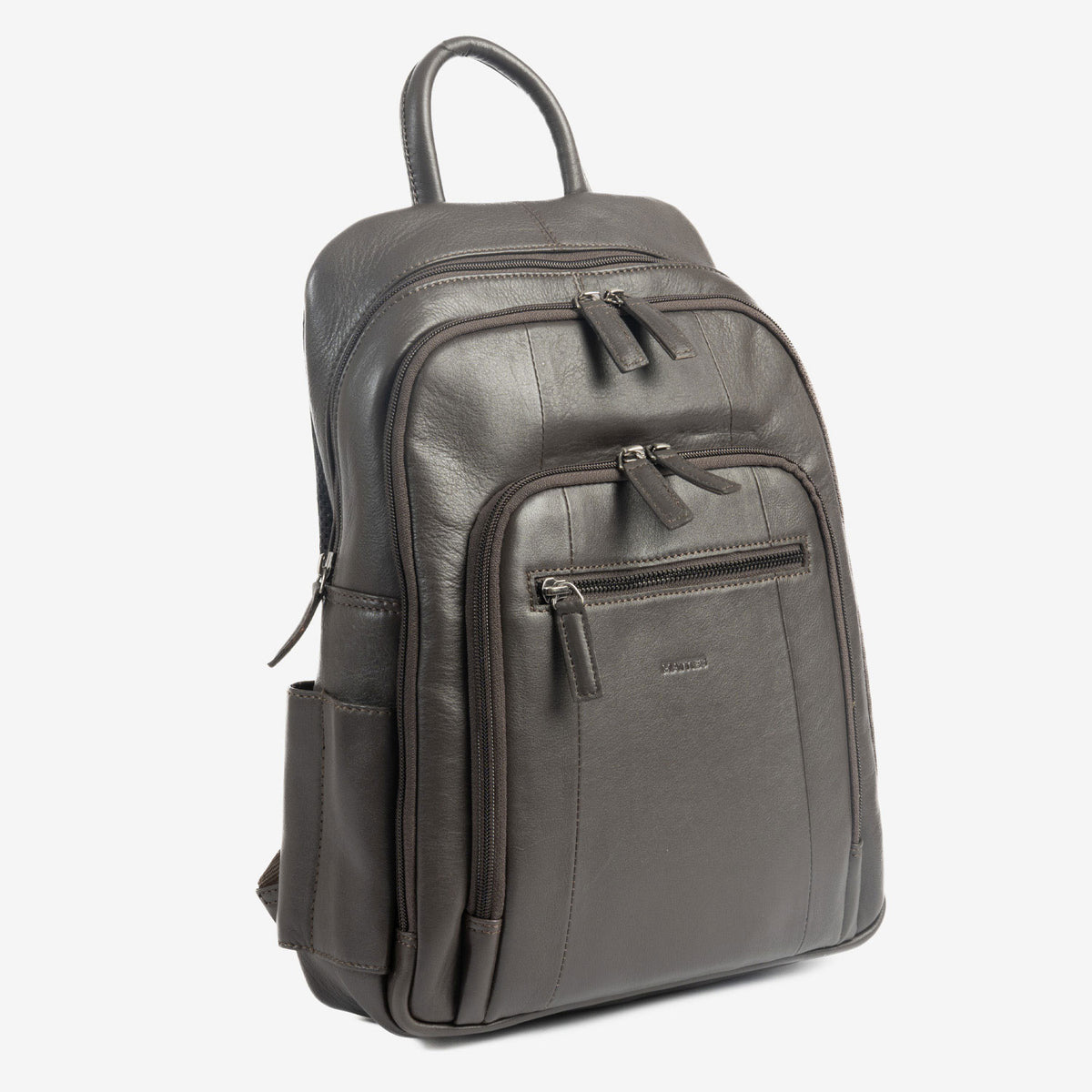 Men's backpack, black color, Pioneer Leather Series. 27x36x09 cm