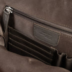 Men's backpack, black color, Pioneer Leather Series. 27x36x09 cm