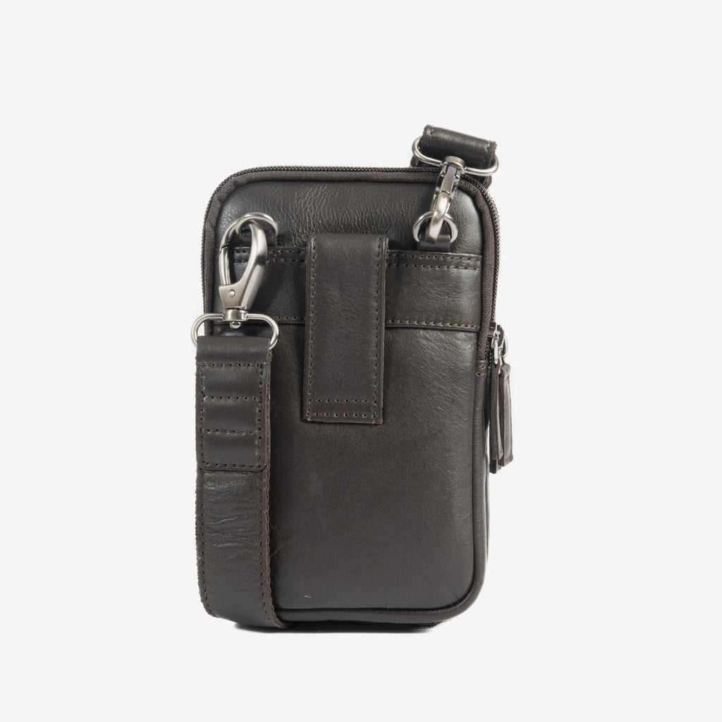 Bolso bandolera para hombre , Serie Pioneer Leather. 11x19 cm