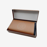 Leather wallet, brown color, vegetable leather collection. 9x10.5 cm
