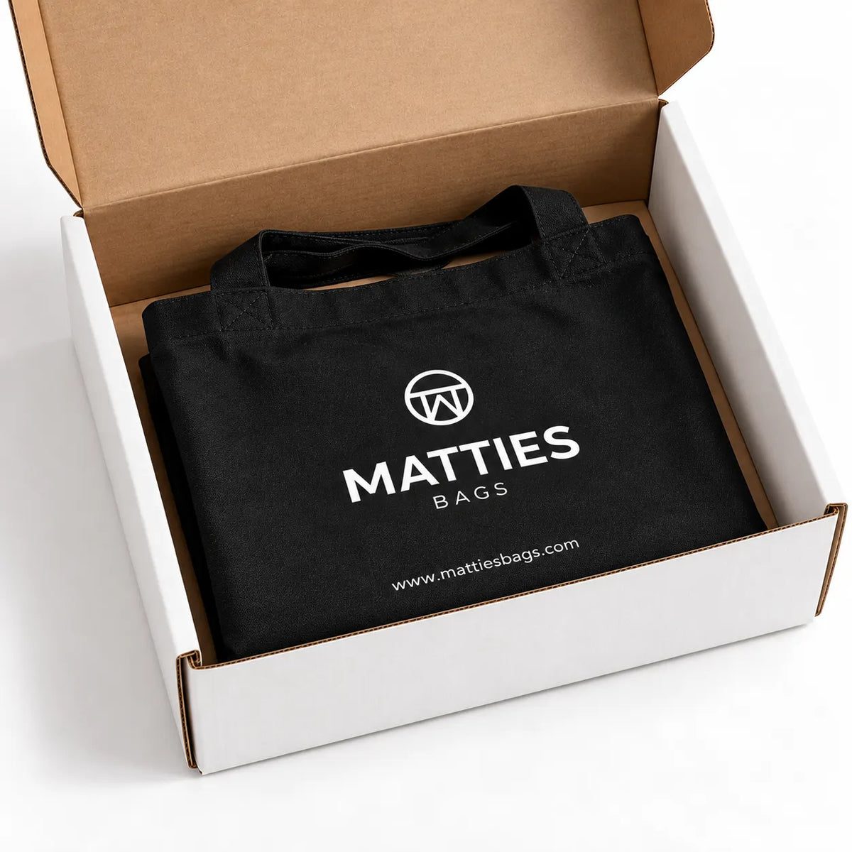 La caja de Matties Bags cerrada, recién llegada a casa