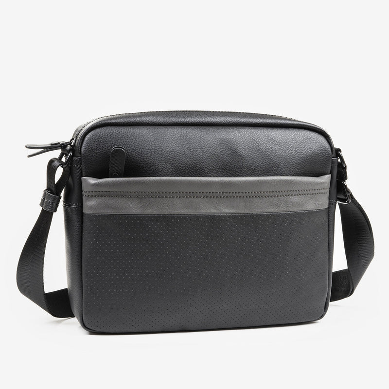 Bandolera grande para hombre, color negro. Porta tablet 10.2" - Matties Bags