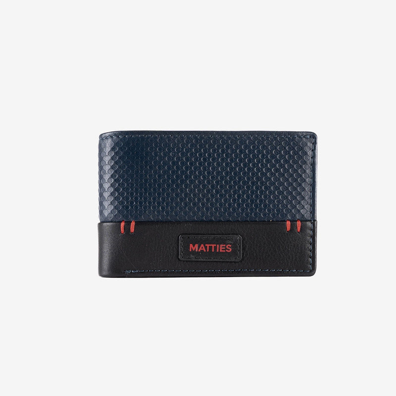 Billetero de piel para hombre, Serie grabada/leather. 10.5x6.5 cm - Matties Bags