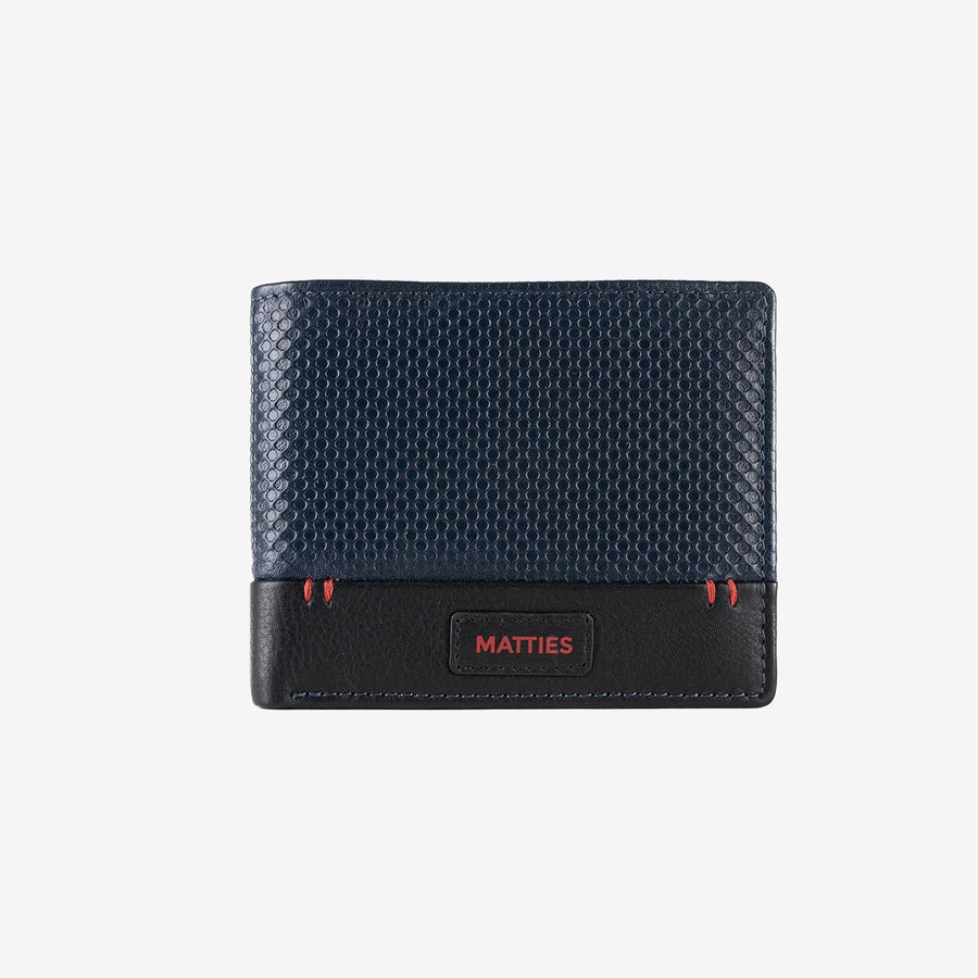 Men's leather wallet, embossed/leather series. 11x9 cm