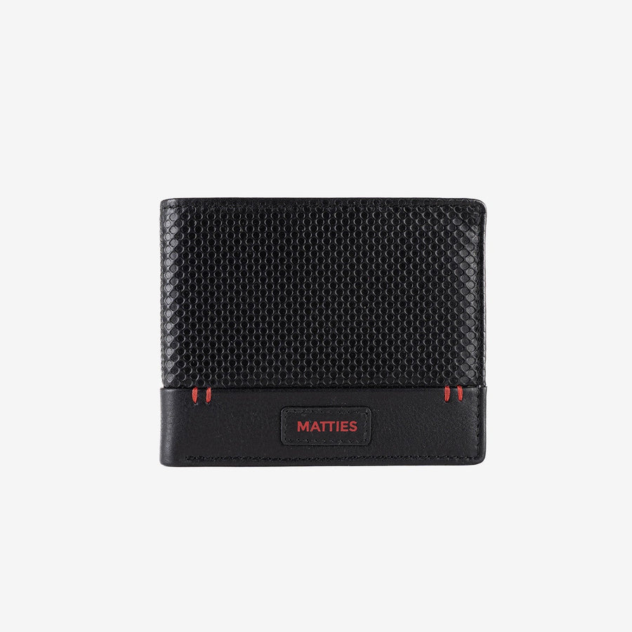 Men's leather wallet, embossed/leather series. 11x9 cm