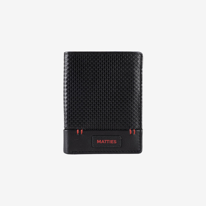 Billetero de piel para hombre, Serie grabada/leather. 8x11 cm - Matties Bags