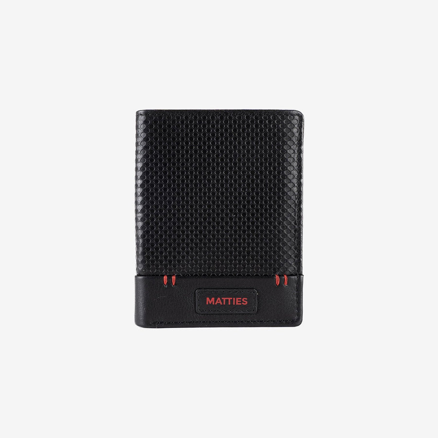 Men's leather wallet, embossed/leather series. 8x11 cm