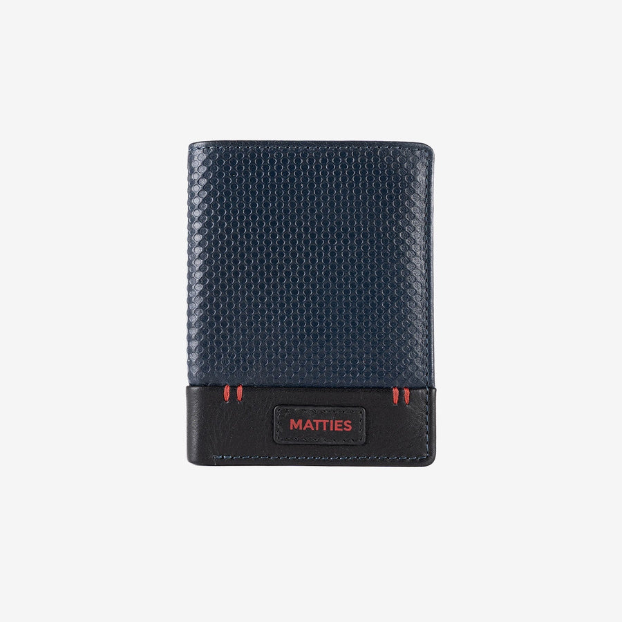 Men's leather wallet, embossed/leather series. 8x11 cm