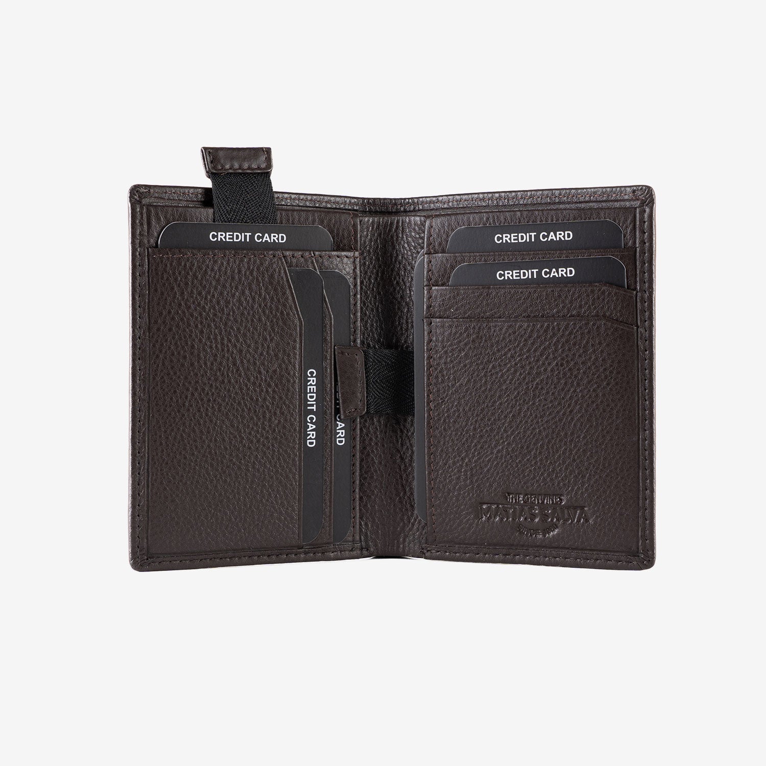 Billetero de piel para hombre, Serie spongy/leather. 8.5x10.5 cm - Matties Bags