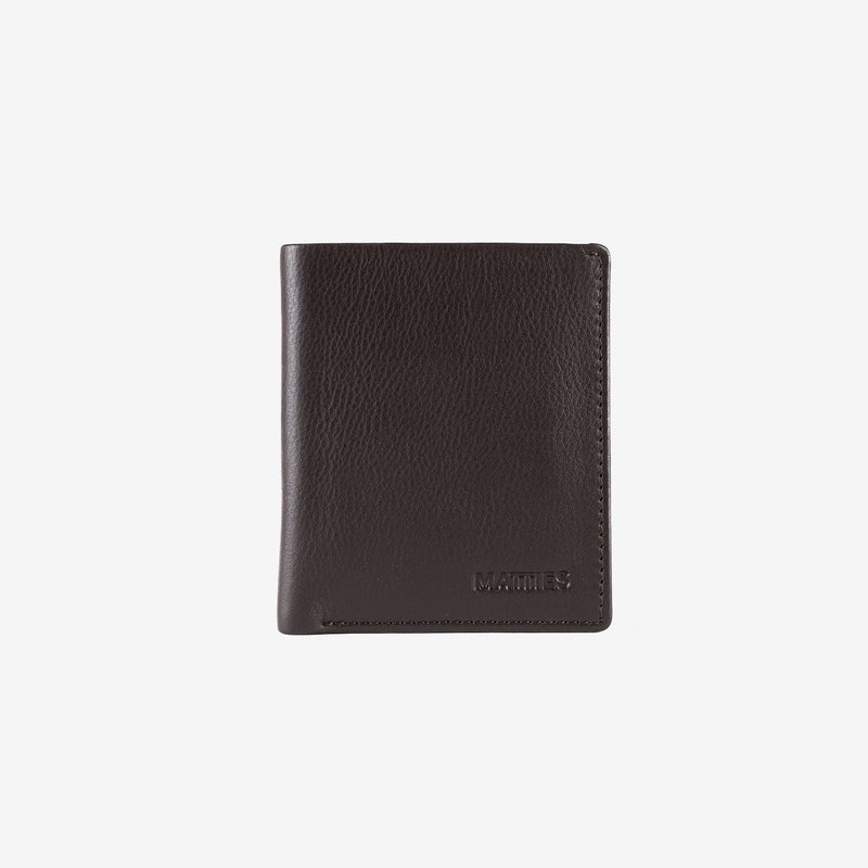 Billetero de piel para hombre, Serie spongy/leather. 9x10.5 cm - Matties Bags