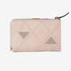 Billetero de piel para mujer, color beig, Serie laser leather. 14.5x10.5 cm - Matties Bags