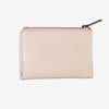 Billetero de piel para mujer, color beig, Serie stitch leather. 13.5x9.5 cm - Matties Bags