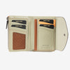 Billetero de piel para mujer, color verde, Serie stitch leather. 13.5x9.5 cm - Matties Bags