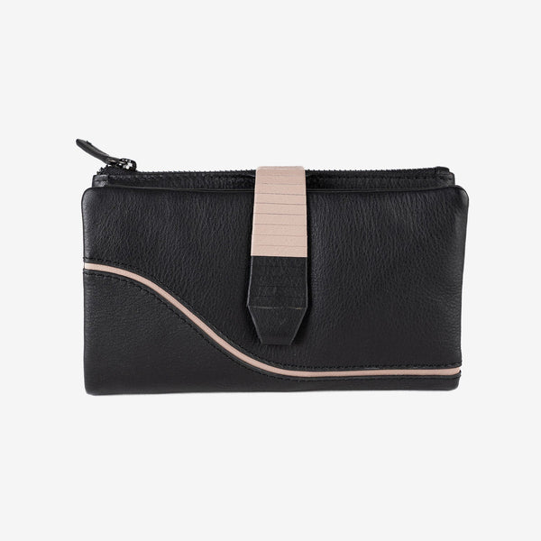 Billetero de piel para mujer, Serie line leather. 17x10 cm - Matties Bags