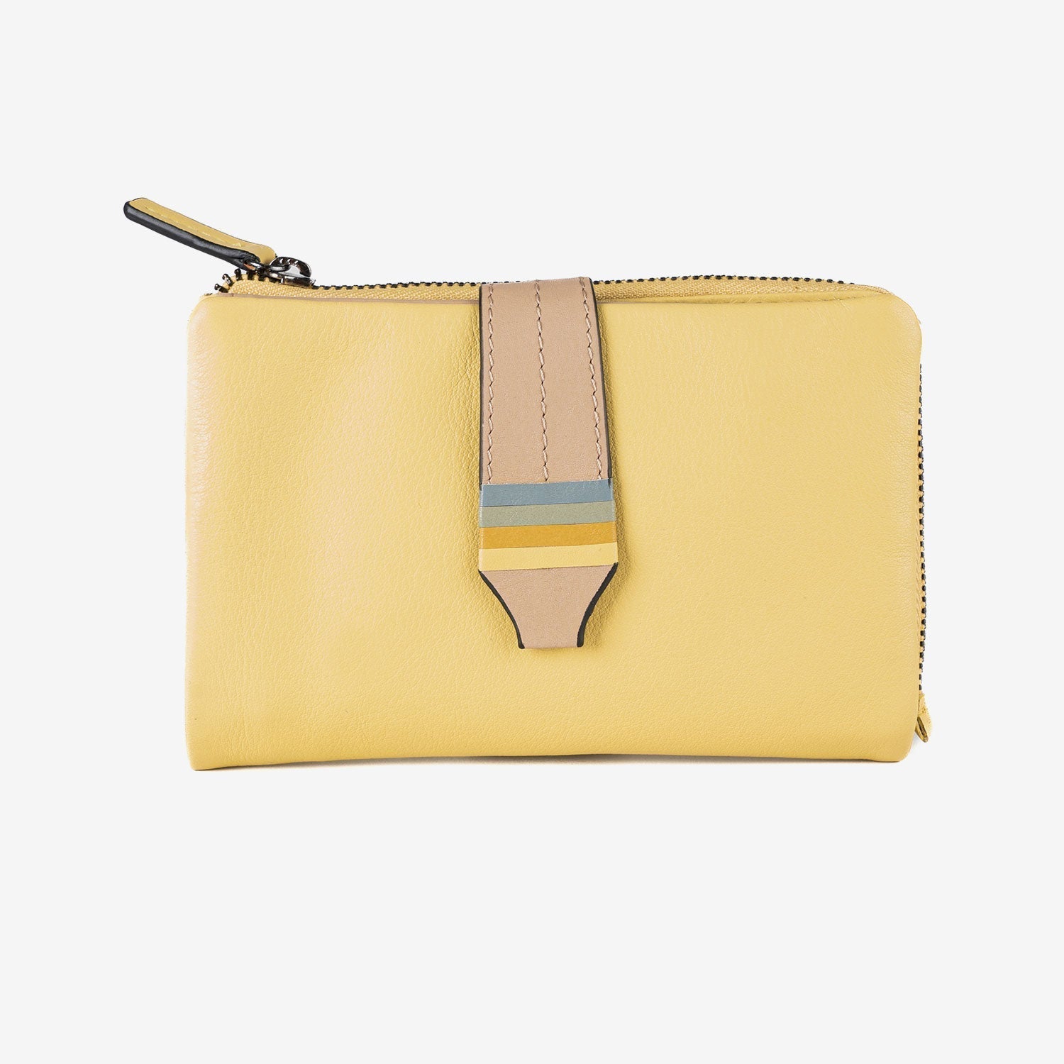 Billetero de piel para mujer, Serie strap leather. 14.5x9.5 cm - Matties Bags