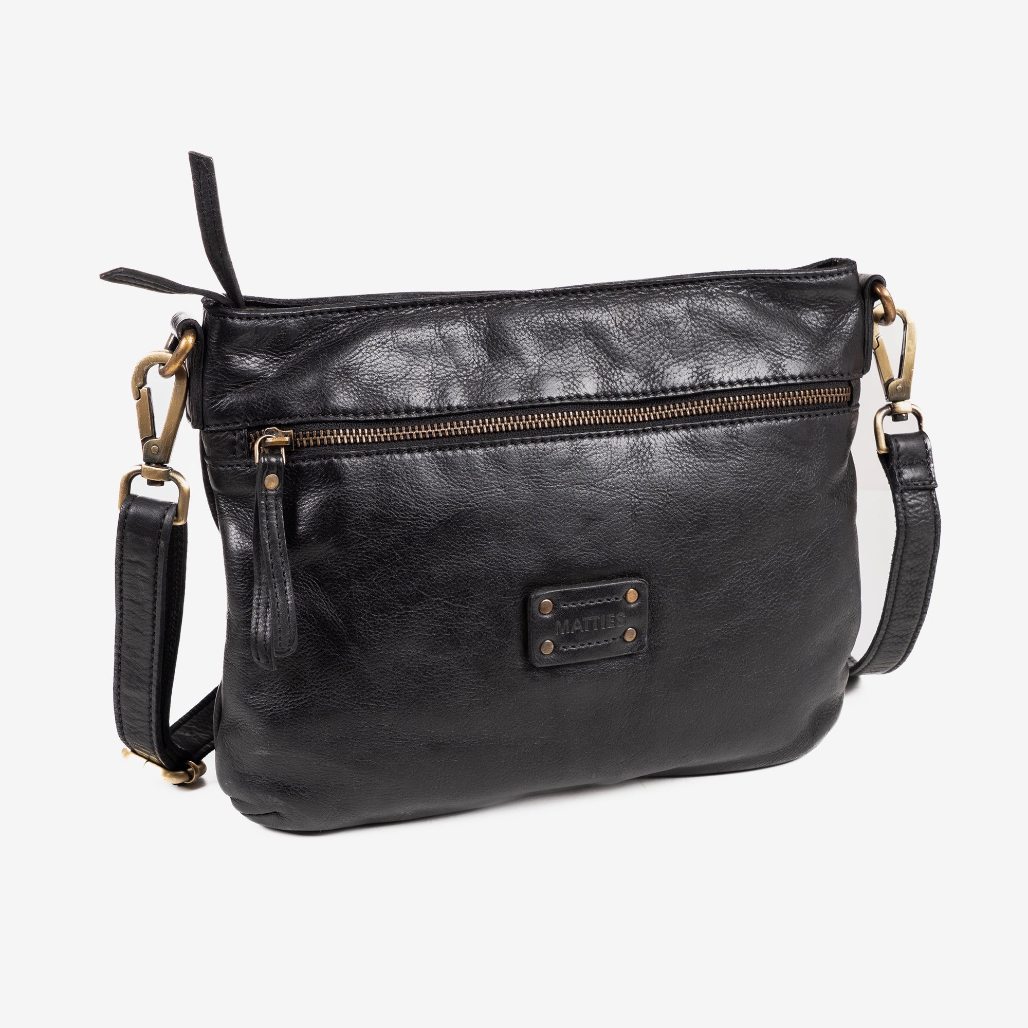 BOLSO AL HOMBRO DE PIEL LAVADA PARA MUJER, 28x23x05 CM - Matties Bags