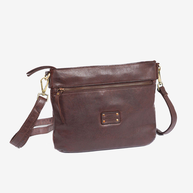 BOLSO AL HOMBRO DE PIEL LAVADA PARA MUJER, 28x23x05 CM - Matties Bags