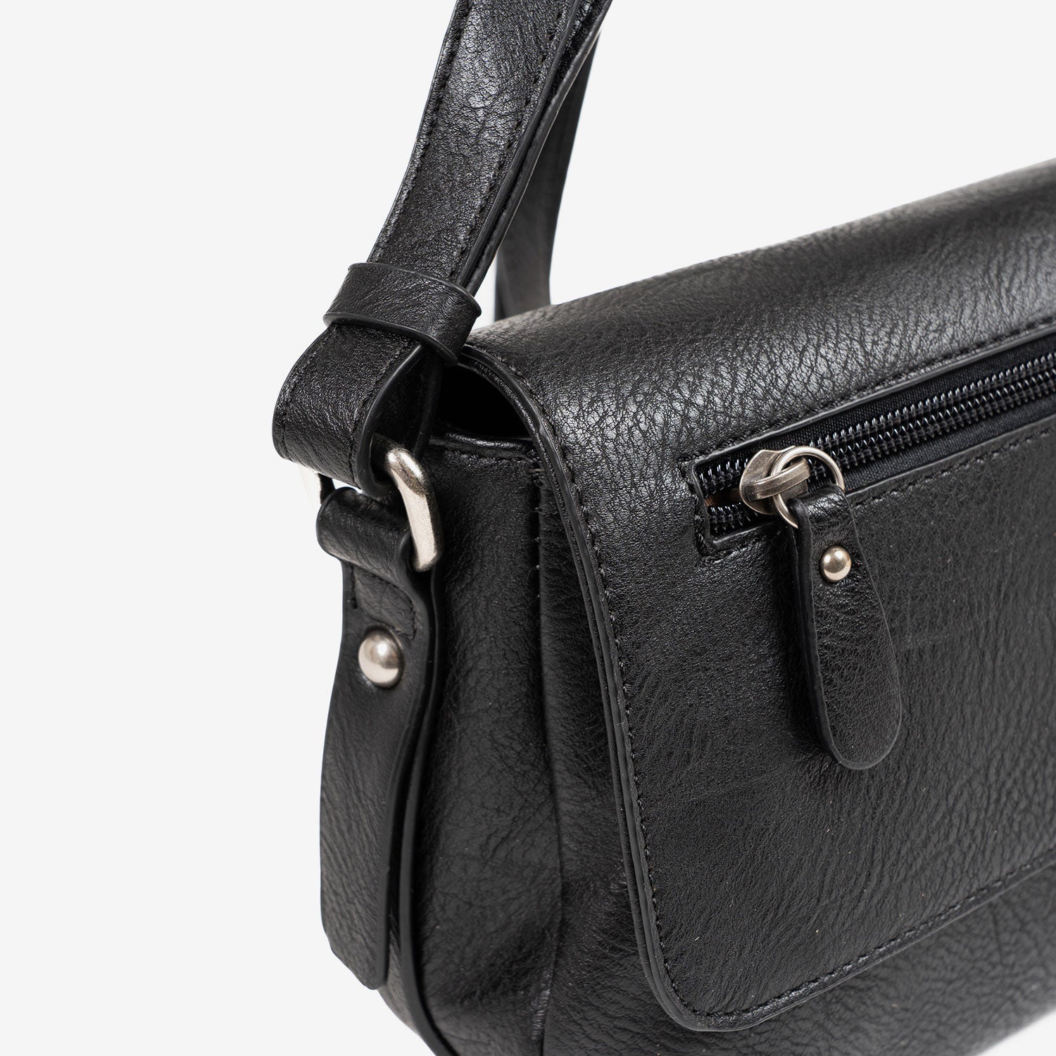 BOLSO BANDOLERA DE MUJER, COLOR NEGRO, SERIE NEW CLASSIC. 25x15x10 cm - Matties Bags