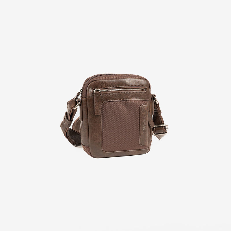 BOLSO BANDOLERA PARA HOMBRE, COLOR Marrón, COLECCIÓN NYLON SPORT. 15.5x18.5x6.5 cm - Matties Bags