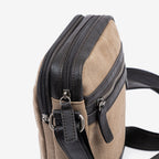 Bolso bandolera para hombre , color marrón, Serie Lona. 17x22 cm - Matties Bags