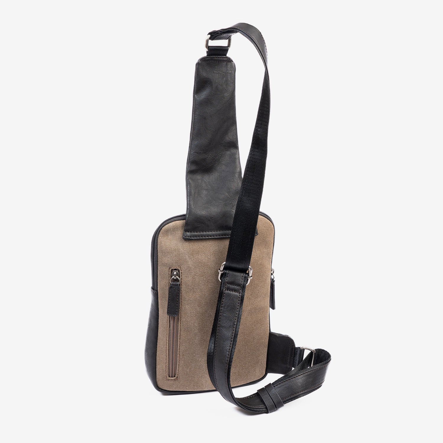 Bolso bandolera para hombre , color marrón, Serie Lona. 17x25 cm - Matties Bags