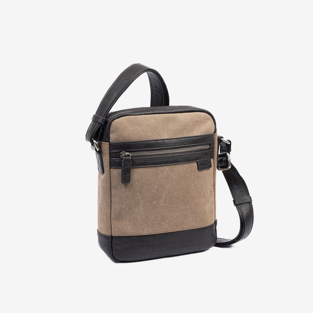Bolso bandolera para hombre , color marrón, Serie Lona. 21x26.5x5.5 cm - Matties Bags