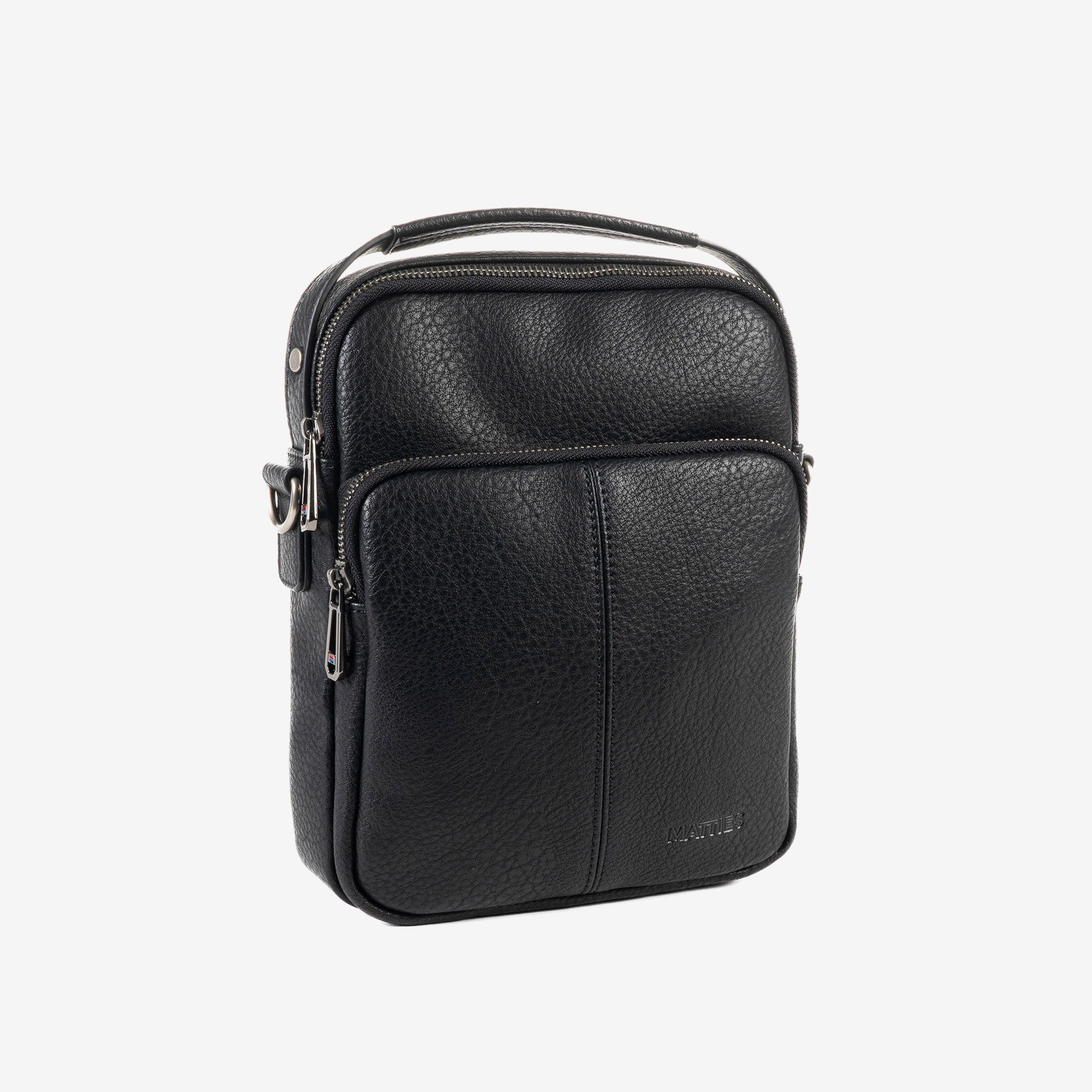 BOLSO BANDOLERA PARA HOMBRE, COLOR Negro, COLECCIÓN NEW NAPPA. 19x24x06 cm - Matties Bags