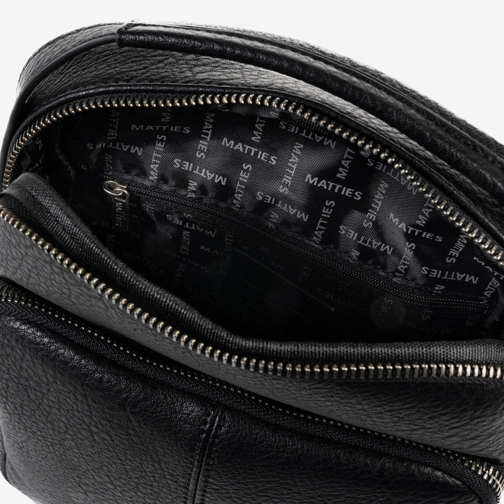 BOLSO BANDOLERA PARA HOMBRE, COLOR Negro, COLECCIÓN NEW NAPPA. 19x24x06 cm - Matties Bags