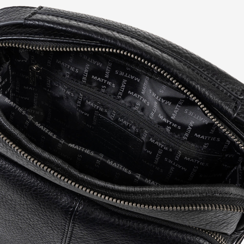 BOLSO BANDOLERA PARA HOMBRE, COLOR Negro, COLECCIÓN NEW NAPPA. 23x29x07 cm - Matties Bags