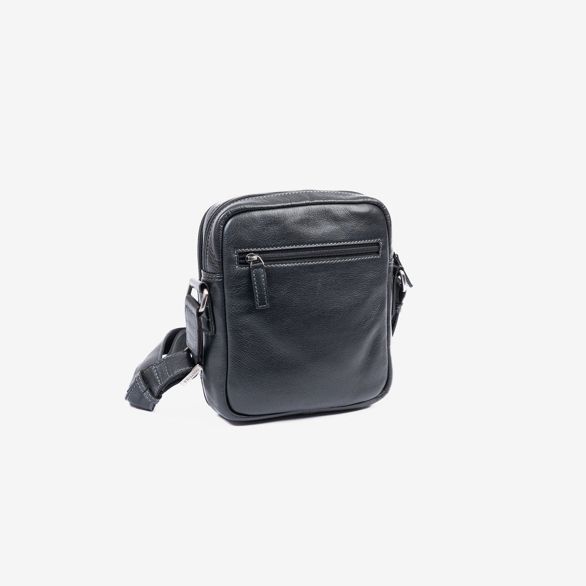 Bolso bandolera para hombre , color negro, Serie Pioneer Leather. 18x21 cm - Matties Bags