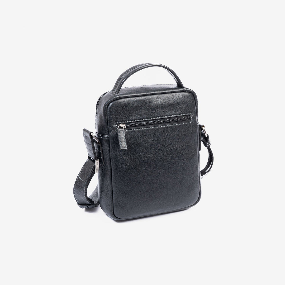 Bolso bandolera para hombre , color negro, Serie Pioneer Leather. 19x24 cm - Matties Bags