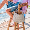 BOLSO DE HOMBRO CON BANDOLERA, COLOR AZUL, SERIE ALHAMA. 32x26x14 CM - Matties Bags