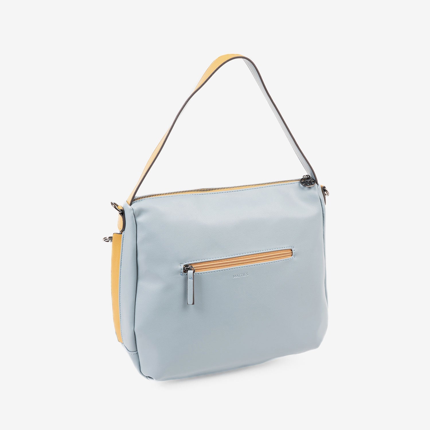 BOLSO DE HOMBRO CON BANDOLERA, COLOR AZUL, SERIE ALHAMA. 32x26x14 CM - Matties Bags