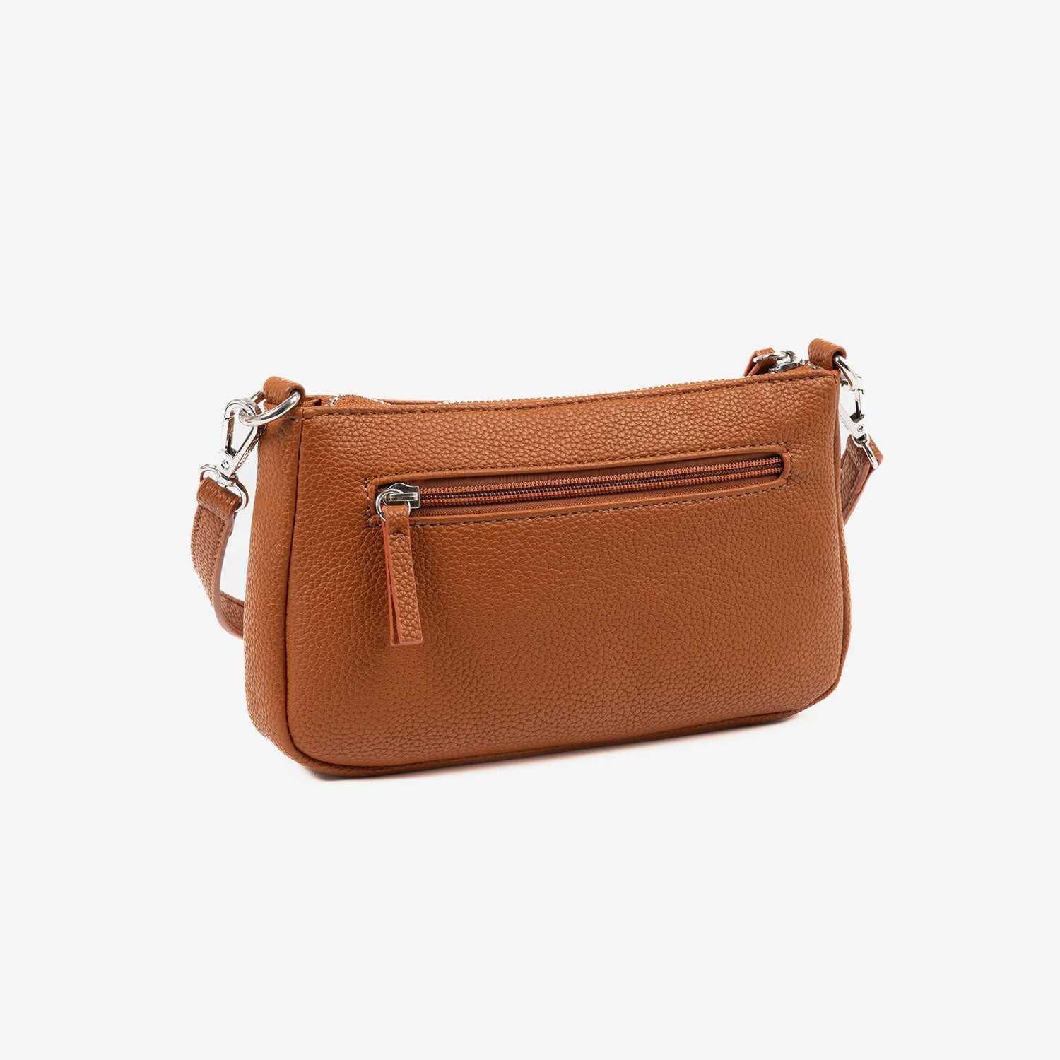 BOLSO DE HOMBRO CON BANDOLERA, COLOR CUERO, SERIE BEIRES. 23x13x03 CM - Matties Bags